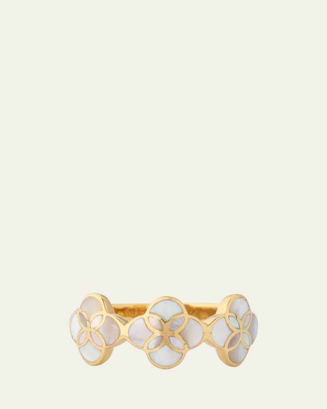 White Mother of Pearl Three Petal Ring